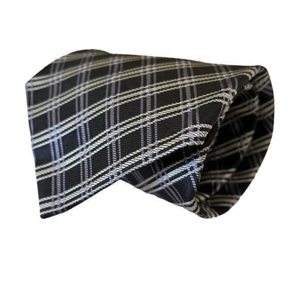 Polo Ralph Lauren Vintage Jacquard Plaid Check Wide Silk Tie - Handmade